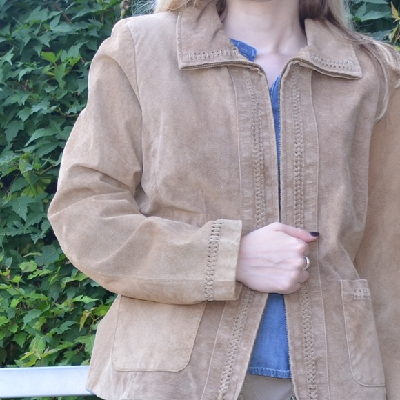 VTG 100% Leather Suede Jacket - Picture 1 of 5